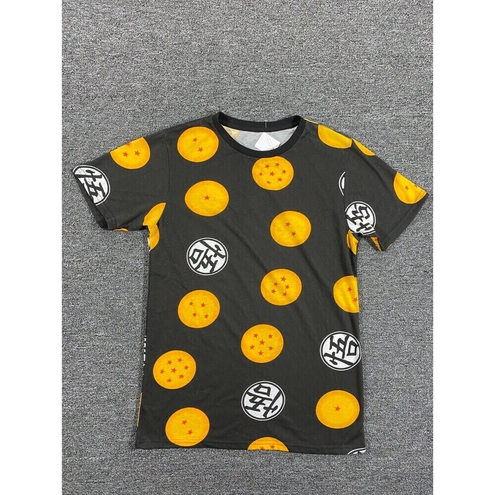 Dragon Ball Z Bird Studio Black Allover Print T-Shirt Lightweight Men's Size S